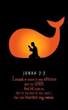 Jonah 2 2, Bible quote concept, I cried reason of mine affliction Stock Illustration
