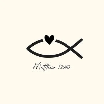 For as Jonah was three days, Matthew 12:40 bible verse t-shirt design Stock-Illustration