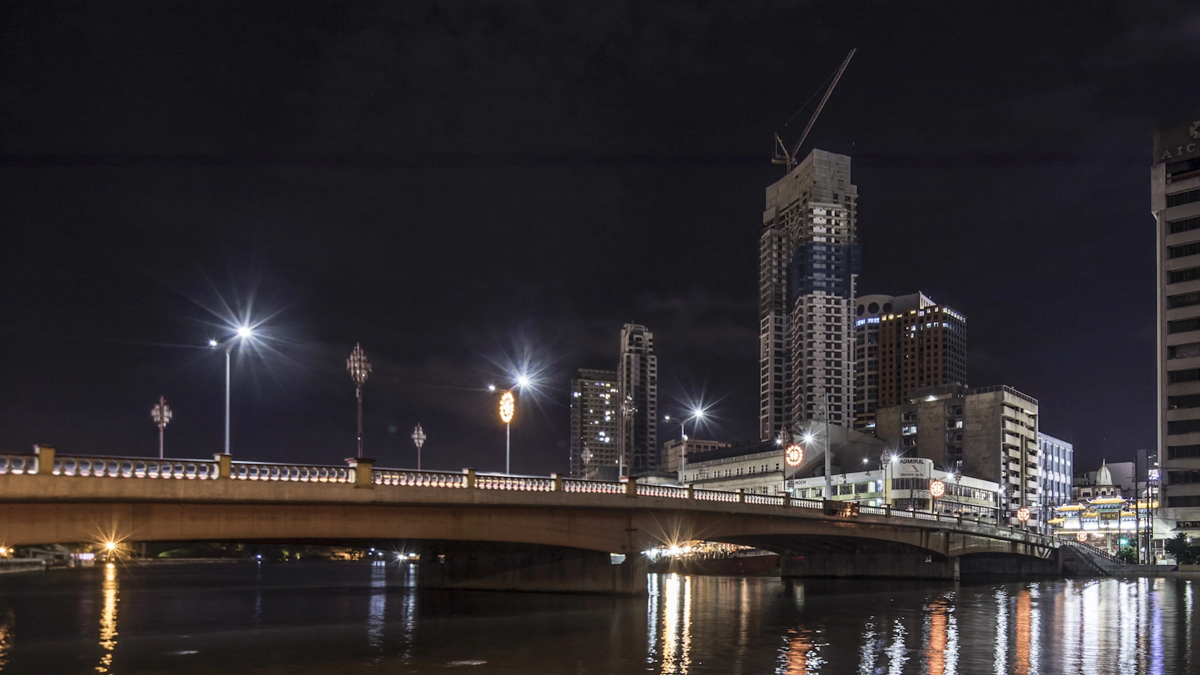 Jones Bridge Binondo Manila Pasig Riv Stock Video Pond5