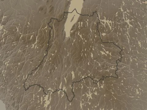 Jonkoping, Sweden. Elevation map colored in sepia tones with lakes and rivers イラスト素材