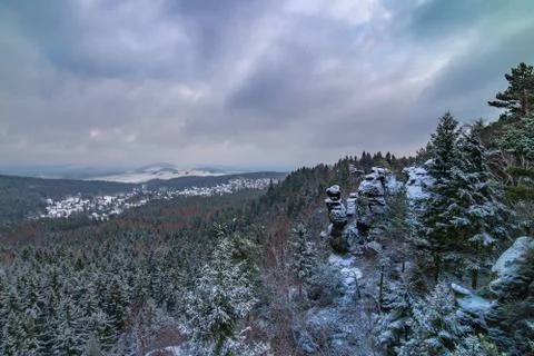 Jonsdorf mountains in saxony Stock Photos