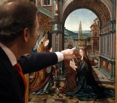 Joos Van Cleve's Annunciation triptych, Bilbao, Spain - 12 Jun 2019 Stock Photos