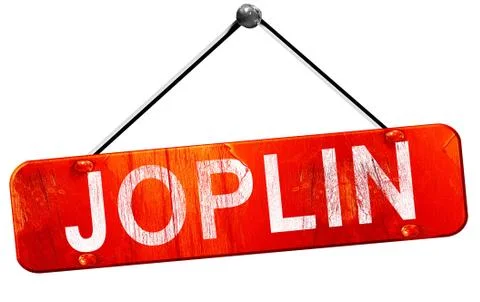 Joplin, 3D rendering, a red hanging sign Illustrazione stock