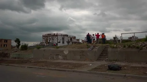 Joplin tornado aftermath Stock Footage 49387929