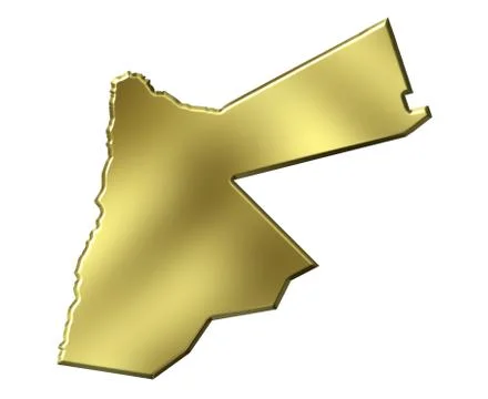 Jordan 3d golden map Stock Illustration