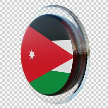 Jordan 3d illustration flag on pole. Wood flagpole Stockillustratie