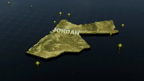Jordan 3D Map With Animation Stock Footage 307511648