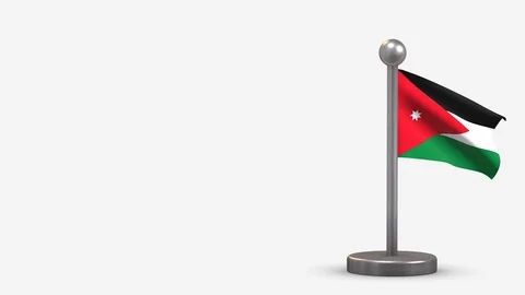 Jordan 3D waving flag animation on tiny flagpole. 動画素材 120794086