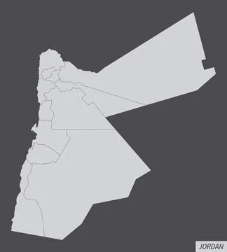 Jordan administrative map Stock Illustration
