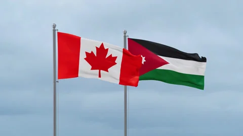 Jordan and Canada flag Stock Footage 252024098