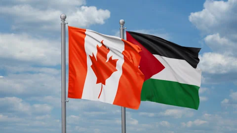 Jordan and Canada two flags Stock Footage 267400434
