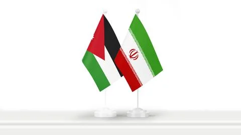 Jordan and Iran flags Stock Illustration