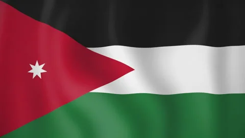 Jordan animated flag. Seamless loop. 4K Stock Footage 145443408
