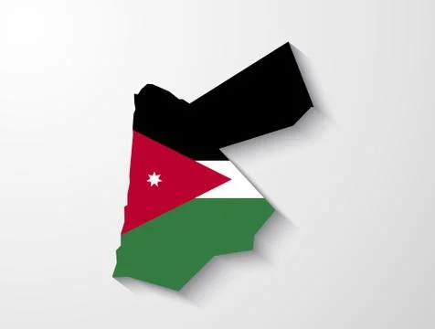 Jordan  country map with shadow effect presentation Stock Illustration