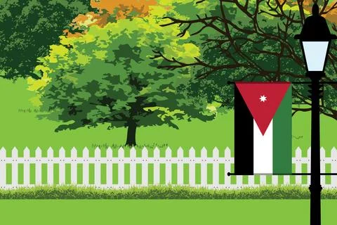 Jordan Day Trees Lamp Vector Illustration Stock Illustration