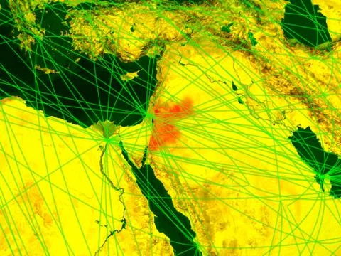 Jordan on digital map Stock Illustration