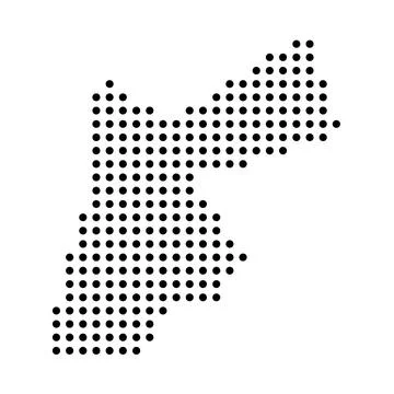 Jordan dotted vector map Stock Illustration