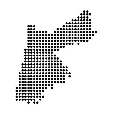 Jordan dotted vector map Illustrazione stock