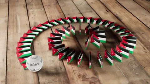 Jordan Flag - Affected by Inflation Stock-Footage 321611932