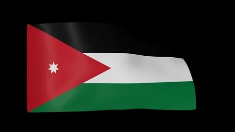 Jordan Flag with Alpha Channel 库存影片 87503702