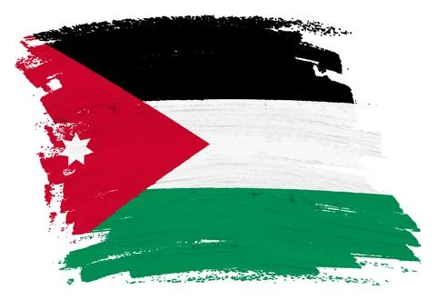 Jordan flag background paint splash brushstroke Stock Illustration