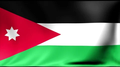 Jordan Flag. Background Seamless Looping Animation. 4K High Definition Video Stock Footage 71884197