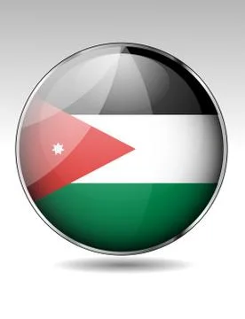 Jordan flag button Stock Illustration