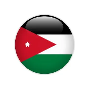 Jordan flag on button Illustrazione stock