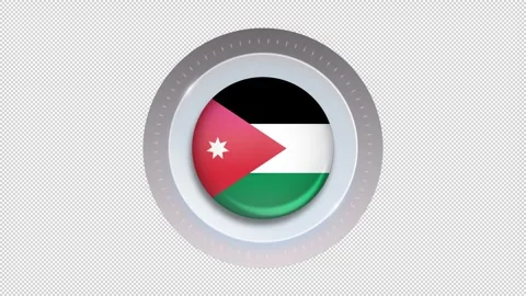Jordan Flag Circular Icon Animation Seamless Loop 4K Vídeos de archivo 334181821