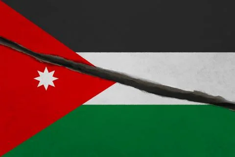 Jordan flag cracked Stock Illustration