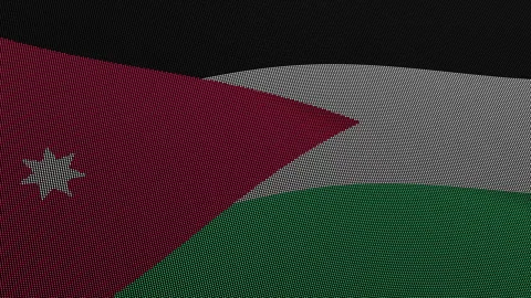 Jordan Flag Digital Particle Waving Seamless Loop Animation on Black Backgrou Vidéo 339302780