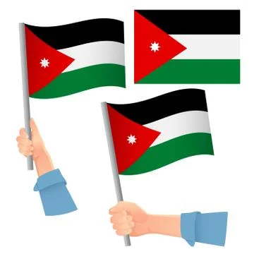 Jordan flag in hand set Stock Illustration