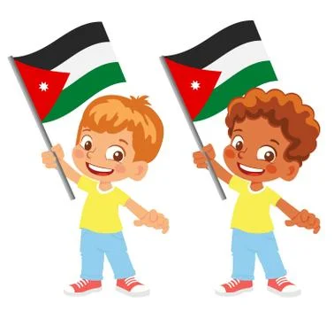 Jordan flag in hand set Stock Illustration