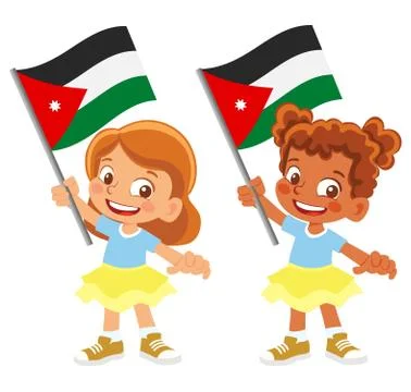 Jordan flag in hand set Stock Illustration