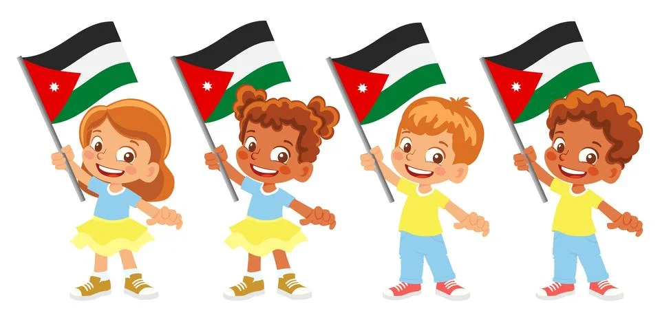 Jordan flag in hand set Stock Illustration