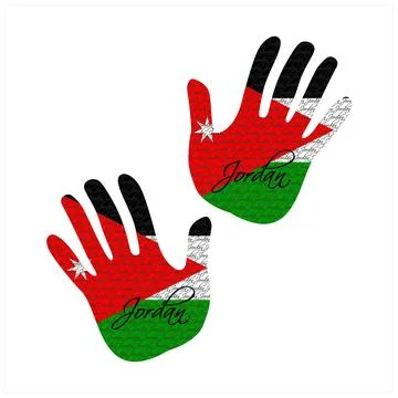 Jordan flag hand vector 库存插图