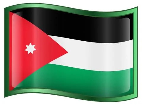 Jordan flag icon Stock Illustration