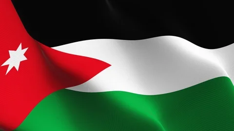 Jordan flag loop waving on wind. Stock Footage 119221646