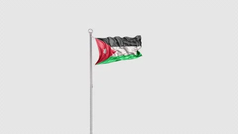 Jordan   Flag Pole  Animation Include Alpha 3D Rendering 스톡 동영상 283070517