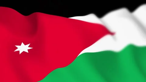 Jordan Flag Seamless Loop 4k 60fps on Sky Background Stock Footage 340341975