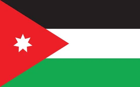 Jordan flag vector graphic. Rectangle Jordanian flag illustration. Jordan cou Stock Illustration