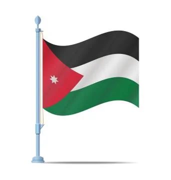 Jordan flag vector 스톡 일러스트