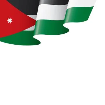 Jordan flag, vector illustration on a white background Stock Illustration