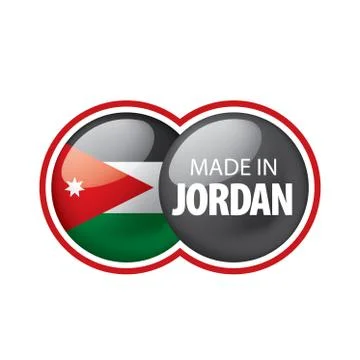 Jordan flag, vector illustration on a white background Stock Illustration