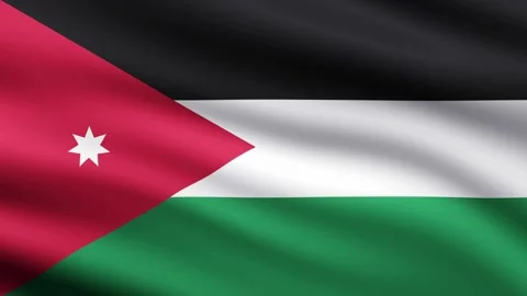 Jordan Flag Waving Animation Background Full Screen Flag Of Jordan in wind Video stock 270387683