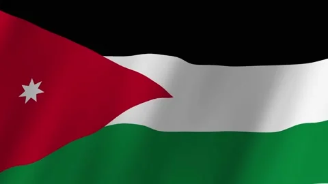 Jordan flag waving animation Video stock 220388646