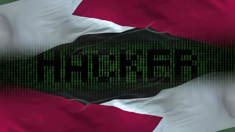 Jordan flag - Waving flag on matrix binary code background Stock Footage 321420142