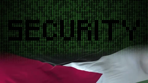 Jordan flag - Waving flag on matrix binary code background Stock Footage 321422341