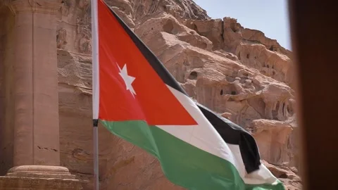 Jordan Flag Waving Stock Footage 303655175