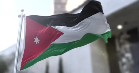 Jordan-flag-waving-seamless-loop-4k-60fps Stock Footage 331448693